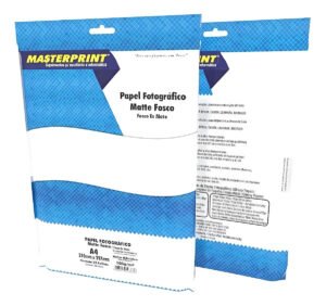 Papel Fotográfico Adesivo Matte Fosco A4 108g 20 Folhas Masterprint Branco