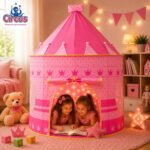 Barraca Infantil Cabana Tenda Festa Do Pijama Menina Criança Bebê Iglu Portátil Circus Rosa