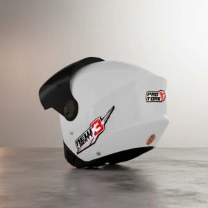 Capacete Moto Aberto Pro Tork New Liberty Three Branco Tamanho 60 Desenho Solid Viseira Cristal