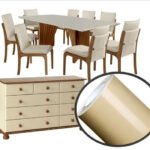 Adesivo Vinil Envelopar Vidro Laca Bege Off White 2m X 1,2m