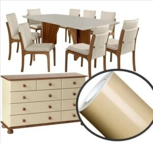 Adesivo Vinil Envelopar Vidro Laca Bege Off White 2m X 1,2m
