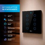 Interruptor Inteligente Smart Wi-fi 2.4 Ghz Alexa Google 8 Botões 4×4 Bivolt Preto Cod: 291990464 Neo Avant