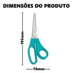 Tesoura Corte Reto Inox Azul Supercort Uso Geral Tramontina