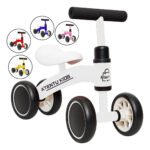 Bicicleta Infantil De Equilíbrio Sem Pedal Andador 4 Rodas Cor Branco