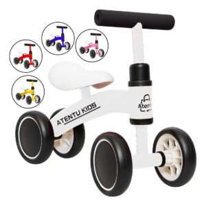 Bicicleta Infantil De Equilíbrio Sem Pedal Andador 4 Rodas Cor Branco