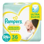 Fraldas Pampers Premium Care RN+ x 36 unidades