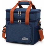 Bolsa Termica Marmita Lancheira Grande Alça Ombro Trabalho Academia Passeio Azul