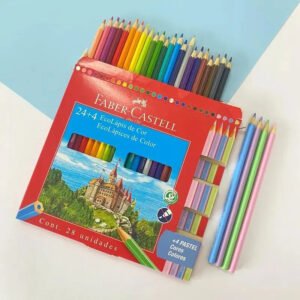 Lápis De Cor Personalizado Com Nome Faber Castel 24 Cores Marcação 24 Cores E 4 Pastel