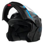 Capacete Robocop Escamoteável Fechado Mixs Gladiator Delta S Cor Cinza/azul brilhante Tamanho do capacete 58
