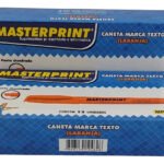 Caneta Marca Texto Laranja Masterprint MP612 Caixa 12 Unidades