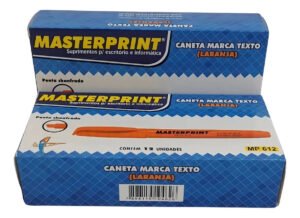 Caneta Marca Texto Laranja Masterprint MP612 Caixa 12 Unidades