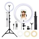 Ringlinght Led Lumi Luz Flash Estudio Profissional Com Tripe 210m Cor Preto 18W Pontokit