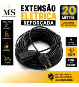 Extensão Elétrica 20 Metros Reforçada 10/20a Obra Profissional Ms Eletro Eletrônica