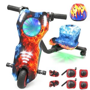 Triciclo Elétrico Rmira Drift com Bluetooth e LED para Crianças e Adolescentes
