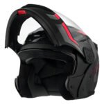 Capacete Robocop Escamoteável Fechado Mixs Gladiator Delta S Cor Cinza/vermelho brilhante Tamanho do capacete 60