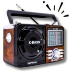 Rádio Retrô Vintage Portátil AM/FM Bluetooth USB Marrom