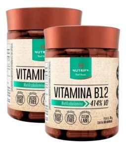 2 Potes Vitamina B12 Metilcobalamina – 60caps Nutrify B 12