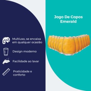 Kit Copo, Jogo de Copos de Vidro, Ruvolo 350ml 12pcs
