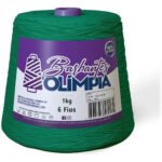 Barbante Olímpia Para Artesanato Fio 6 1kg Cor Verde Bandeira