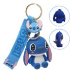 Chaveiro Pingente Emborrachado Mochila Lilo Stitch Disney Cor Azul