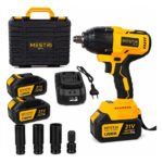 Chave De Impacto a Bateria 550Nm Profissional Recarregável 4ah Brushless Parafusadeira Furadeira Alta Potência Sem Escova 2 Baterias MESTRI M-110