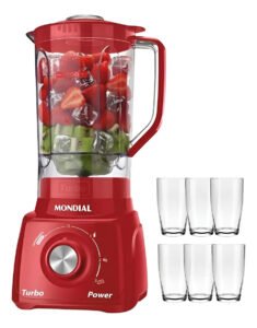 Liquidificador Mondial L99-FR Turbo Power Vermelho de 2.2 L e 500 W
