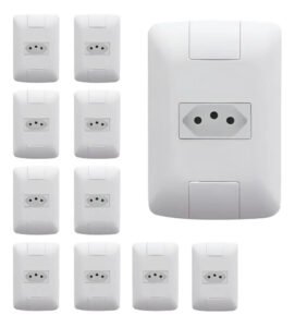 Kit 10 Conjunto 4×2 1 Tomada 2p+t 10a Tramontina Aria 250v Cor Branco