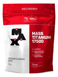 Hipercalórico Mass Titanium 17500 3kg – Max Titanium Sabor Morango