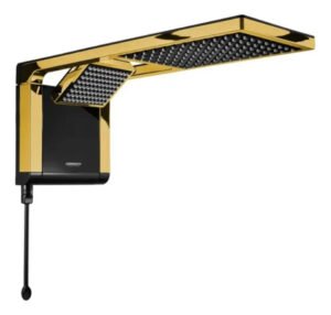 Chuveiro elétrico de parede Lorenzetti Acqua Ultra Duo preto/dourado