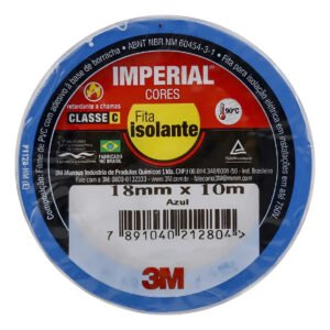 Fita Isolante Imperial 18mmx10m Antichamas – 3m Do Brasil Azul Lisa