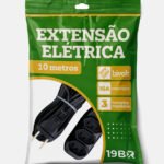 Extensão Elétrica Parosflux de 10 m com 3 Tomadas Bivolt Preta
