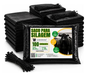 100 Sacos Para Silagem Preto + 100 Abraçadeiras Saco Para Silo Lona Para Silo 200 Micras – Gobi Brasil