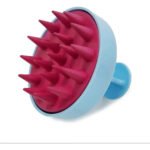 Escova Massageadora Capilar Silicone Antiqueda Cor Azul Bebê/Magenta