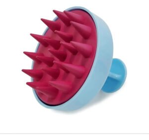 Escova Massageadora Capilar Silicone Antiqueda Cor Azul Bebê/Magenta