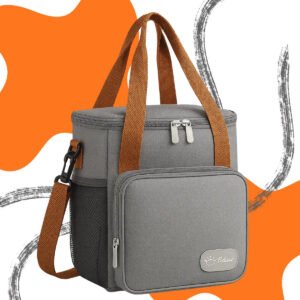 Bolsa Térmica Lancheira 12L Tche Amo Com Alça Removível Cinza