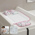 Trocador De Fralda Impermeável Portátil Dobrável Macio Cor Rosa Nuvem Rosa
