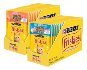 Ração Úmida Friskies Gatos Sachês Sabor Peixe Branco e Salmão 85g Kit 30