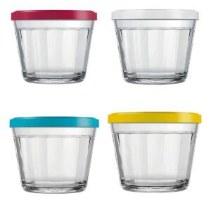 Kit 4 Tigelas Pequenas Potes Americanos De Vidro 150ml Marin