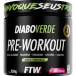 Pré Treino Pre Workout DIABO VERDE Pote 150g Sabor Energético FTW