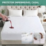 Protetor De Colchão Impermeável Casal Matelado Antialérgico Antiácaro Resistente A Líquidos Toque Macio Branco