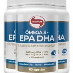 Kit 3 Ômega 3 Epa Dha 60 Cápsulas Vitafor Sem Sabor