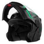 Capacete Robocop Escamoteável Fechado Mixs Gladiator Delta S Cor Cinza Verde Brilhante Tamanho do capacete 56