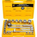 Jogo De Soquete 1/2 Pol Estriados Catraca Reversível 22 Peças 8 a 32mm The Black Tools Maleta Manutenção Carros Motos