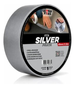Fita Adesiva Multiuso Silver Tape 50m x 48mm Prata Alta Resistência e Durabilidade