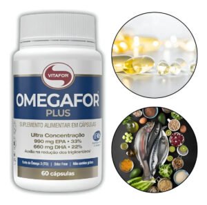 Ômega 3 Vitafor Omegafor Plus 60 Cápsulas Sem Sabor Óleo de Peixe