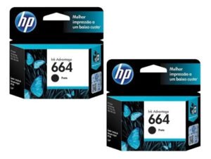 2 Cartuchos 664 Preto Black Impressora Hp Deskjet
