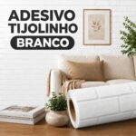 Papel De Parede Adesivo Tijolinho Branco Inglês Autocolante Lavável 3d Vinil para Envelopar Móveis e paredes rolo 10 Metros X 45cm