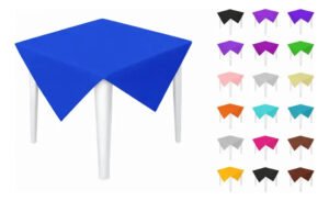 Kit 10 Toalhas De Tnt Para Mesa De Aniversário 70cm X 70cm Cor Azul