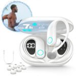 Fone de Ouvido Bluetooth 5.3 Tws Sem Fio Esportivo Compatível Com iPhone Samsung Xiaomi Motorola Com Gancho Premium Branco