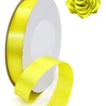 Fita De Cetim 22mm No05 Rolo 50 Metros As Cores Cor Amarelo Canário